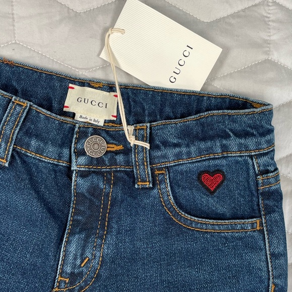 👖GUCCI KIDS WEB CUFF STRAIGHT LEG JEANS👖 - Picture 8 of 9